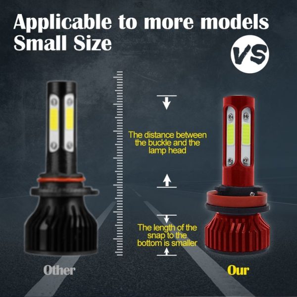 V4 H8 / H9 / H11 2 PCS DC9-36V 22W 2500LM 8000K Ice Blue Light IP68 Car LED Headlight Lamps (Red) - Image 8
