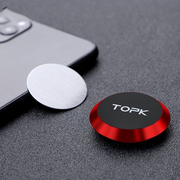 TOPK D21 Car Mobile Phone Holder Magnetic Universal In-car Phone Holder Stand (Red) - Image 2
