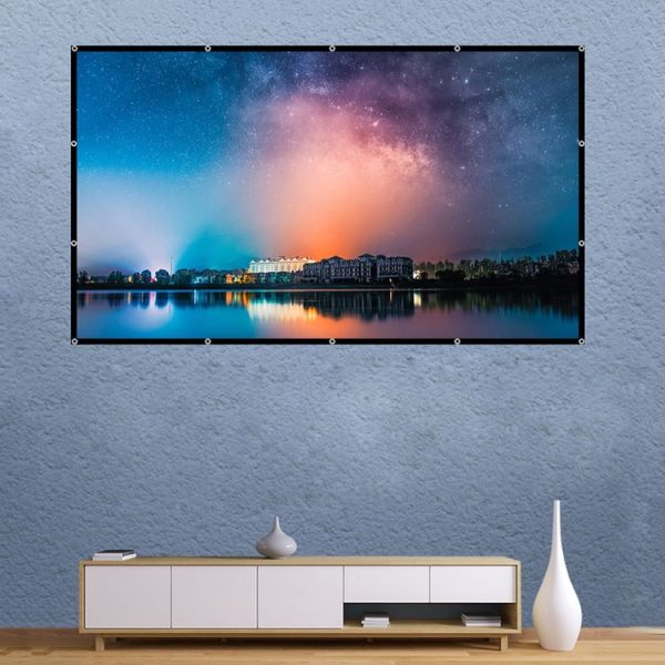 Folding Milk Silk Polyester Projector Film Curtain, Size: 60 inch (16: 9) Projection Area: 133 x 75cm