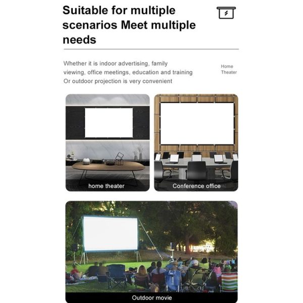 Folding Milk Silk Polyester Projector Film Curtain, Size: 60 inch (16: 9) Projection Area: 133 x 75cm - Image 10