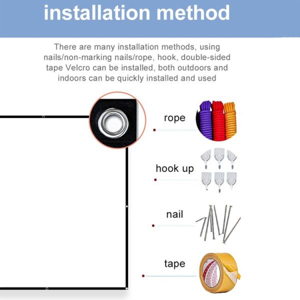 Folding Milk Silk Polyester Projector Film Curtain, Size: 60 inch (16: 9) Projection Area: 133 x 75cm - Image 8
