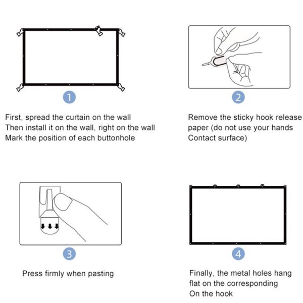 Folding Milk Silk Polyester Projector Film Curtain, Size: 72 inch (4: 3) Projection Area: 146 x 110cm - Image 11
