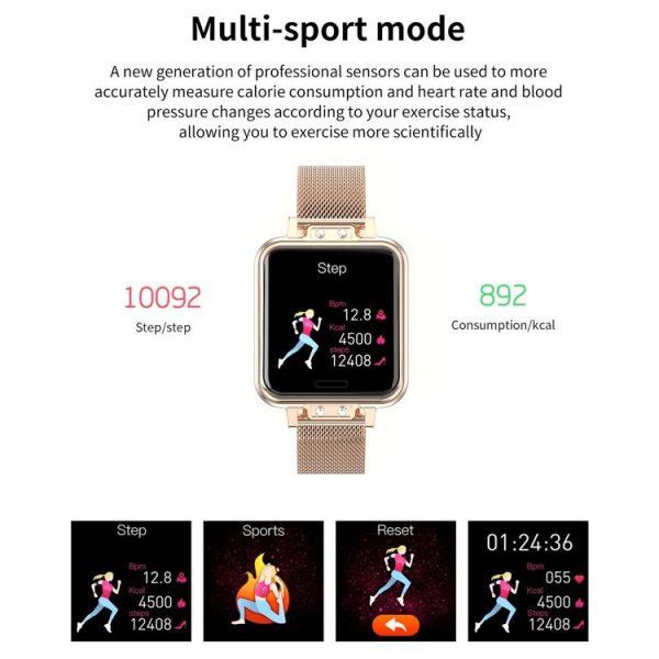 ZL13 1.22 inch Color Screen IP67 Waterproof Smart Watch, Support Sleep Monitor / Heart Rate Monitor / Menstrual Cycle Reminder, Style: Red Leather Strap - Image 11