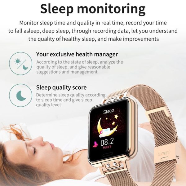 ZL13 1.22 inch Color Screen IP67 Waterproof Smart Watch, Support Sleep Monitor / Heart Rate Monitor / Menstrual Cycle Reminder, Style: Red Leather Strap - Image 12