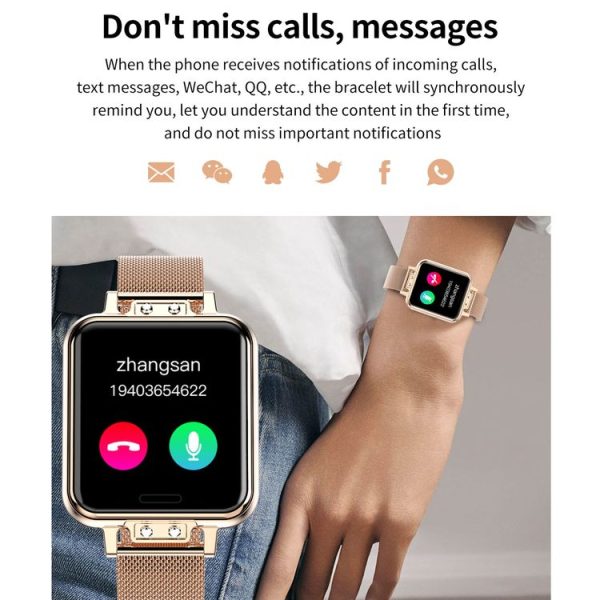 ZL13 1.22 inch Color Screen IP67 Waterproof Smart Watch, Support Sleep Monitor / Heart Rate Monitor / Menstrual Cycle Reminder, Style: Red Leather Strap - Image 13