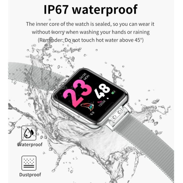 ZL13 1.22 inch Color Screen IP67 Waterproof Smart Watch, Support Sleep Monitor / Heart Rate Monitor / Menstrual Cycle Reminder, Style: Red Leather Strap - Image 14