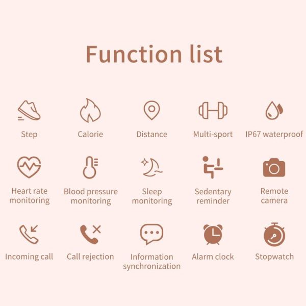 ZL13 1.22 inch Color Screen IP67 Waterproof Smart Watch, Support Sleep Monitor / Heart Rate Monitor / Menstrual Cycle Reminder, Style: Red Leather Strap - Image 4