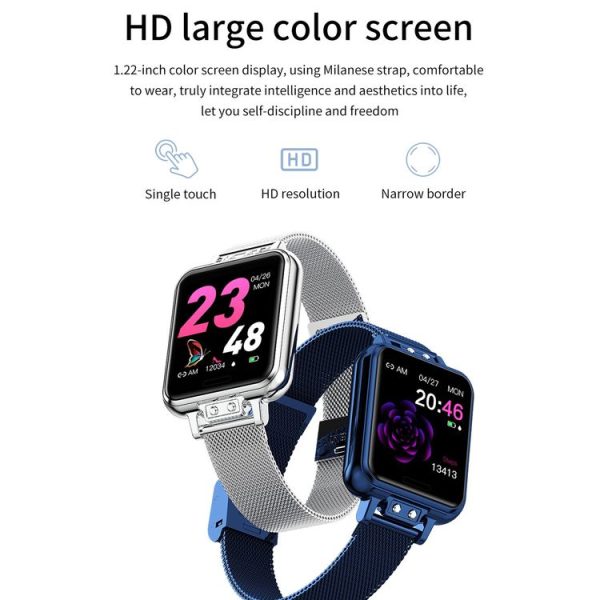ZL13 1.22 inch Color Screen IP67 Waterproof Smart Watch, Support Sleep Monitor / Heart Rate Monitor / Menstrual Cycle Reminder, Style: Red Leather Strap - Image 6