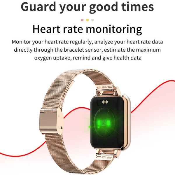 ZL13 1.22 inch Color Screen IP67 Waterproof Smart Watch, Support Sleep Monitor / Heart Rate Monitor / Menstrual Cycle Reminder, Style: Red Leather Strap - Image 8