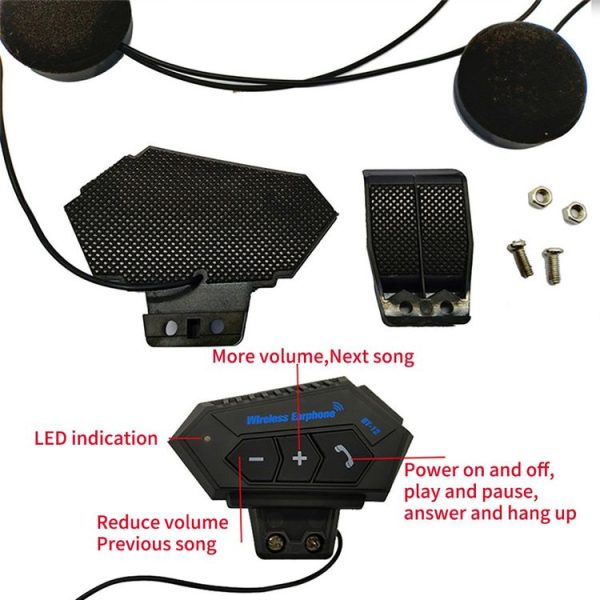 BT12 Motorcycle Helmet Bluetooth Headset Motorcycle Intercom Bluetooth Headset - Image 3