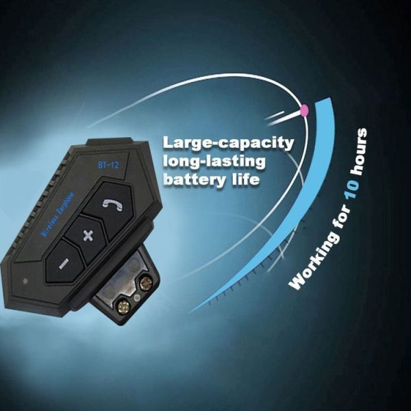 BT12 Motorcycle Helmet Bluetooth Headset Motorcycle Intercom Bluetooth Headset - Image 5