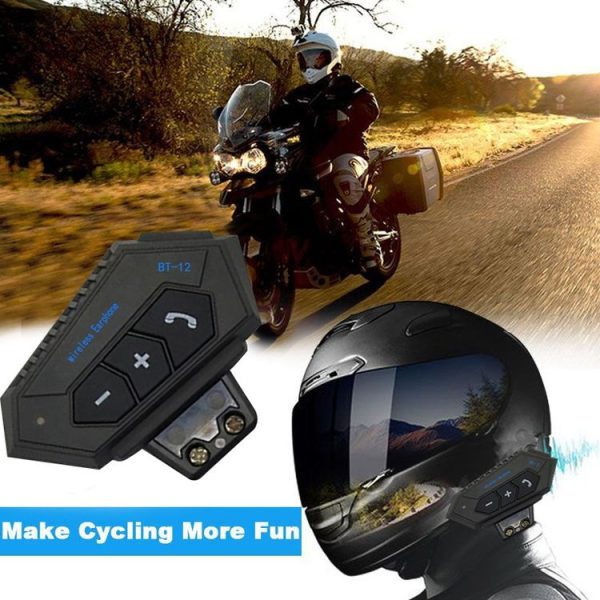 BT12 Motorcycle Helmet Bluetooth Headset Motorcycle Intercom Bluetooth Headset - Image 6