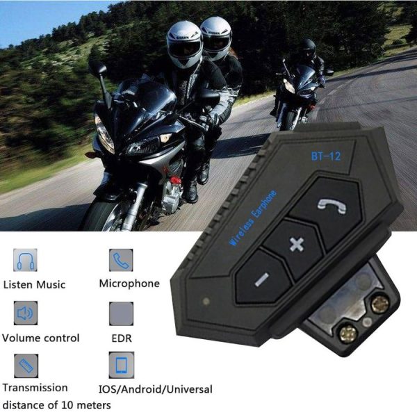 BT12 Motorcycle Helmet Bluetooth Headset Motorcycle Intercom Bluetooth Headset - Image 8