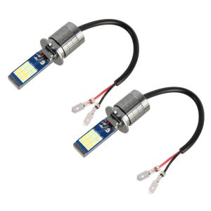 H3 2 PCS DC12-24V / 10.5W Car Double Colors Fog Lights with 24LEDs SMD-3030 & Constant Current, Box Packaging (White Light + Ice Blue Light)