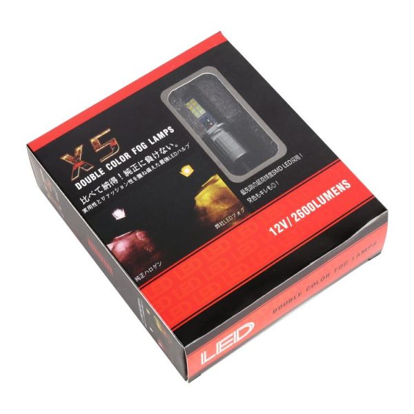 H3 2 PCS DC12-24V / 10.5W Car Double Colors Fog Lights with 24LEDs SMD-3030 & Constant Current, Box Packaging (White Light + Ice Blue Light) - Image 11