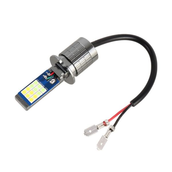 H3 2 PCS DC12-24V / 10.5W Car Double Colors Fog Lights with 24LEDs SMD-3030 & Constant Current, Box Packaging (White Light + Ice Blue Light) - Image 2