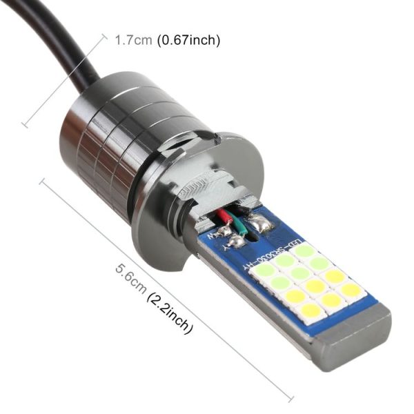 H3 2 PCS DC12-24V / 10.5W Car Double Colors Fog Lights with 24LEDs SMD-3030 & Constant Current, Box Packaging (White Light + Ice Blue Light) - Image 3