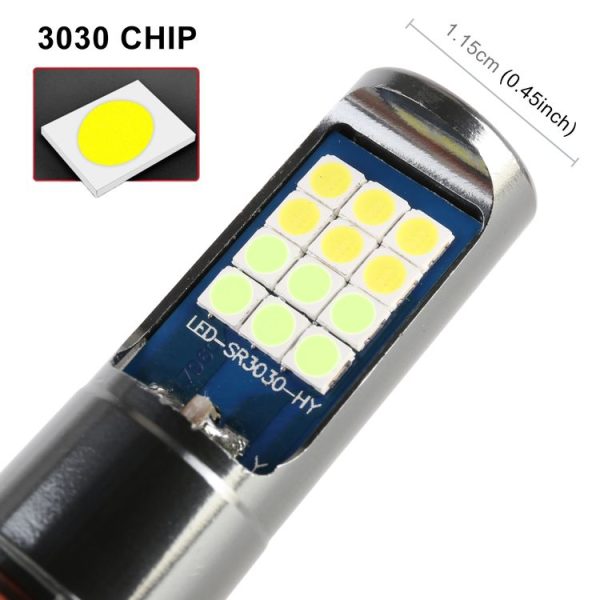 H3 2 PCS DC12-24V / 10.5W Car Double Colors Fog Lights with 24LEDs SMD-3030 & Constant Current, Box Packaging (White Light + Ice Blue Light) - Image 5