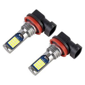 H11 / H8 2 PCS DC12-24V / 8.6W Car Fog Lights with 24LEDs SMD-3030 & Constant Current, Bag Packagin (Lime Light)