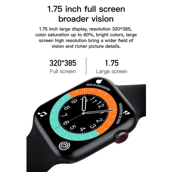 T500+ 1.75 inch IPS Screen IP67 Waterproof Smart Watch, Support Sleep Monitor / Heart Rate Monitor / Bluetooth Call, Style: Sport Button Strap (Blue) - Image 3