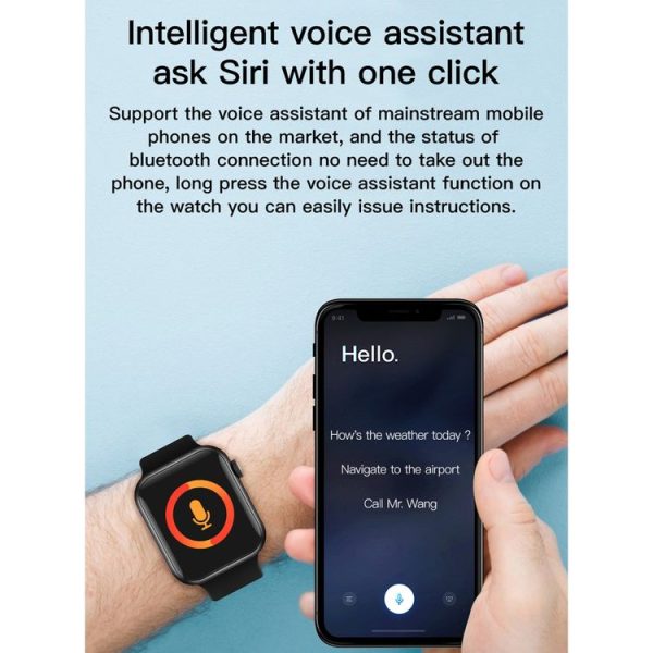 T500+ 1.75 inch IPS Screen IP67 Waterproof Smart Watch, Support Sleep Monitor / Heart Rate Monitor / Bluetooth Call, Style: Sport Button Strap (Blue) - Image 6
