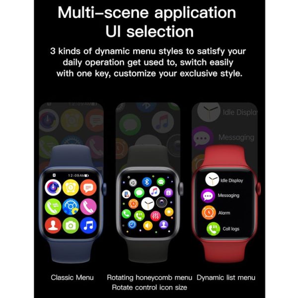 T500+ 1.75 inch IPS Screen IP67 Waterproof Smart Watch, Support Sleep Monitor / Heart Rate Monitor / Bluetooth Call, Style: Sport Button Strap (Blue) - Image 8