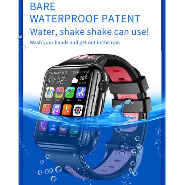 W5 1.54 inch Full-fit Screen Dual Cameras Smart Phone Watch, Support SIM Card / GPS Tracking / Real-time Trajectory / Temperature Monitoring, 1GB+4GB (Black Blue) - Image 8