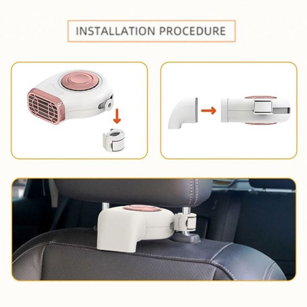 Portable Car Dashboard + Seat Hanging Electric Heater Winter Defroster, Voltage: 24V (Black) - Image 3