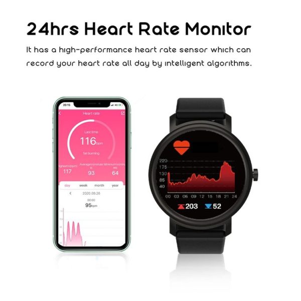 Mibro Air 1.3 inch TFT Color Touch Screen Smart Watch, IP68 Waterproof with Silicone Watchband, Support 12 Sport Modes / Heart Rate Monitoring / Sleep Monitor (Black) - Image 5