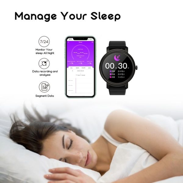 Mibro Air 1.3 inch TFT Color Touch Screen Smart Watch, IP68 Waterproof with Silicone Watchband, Support 12 Sport Modes / Heart Rate Monitoring / Sleep Monitor (Black) - Image 9