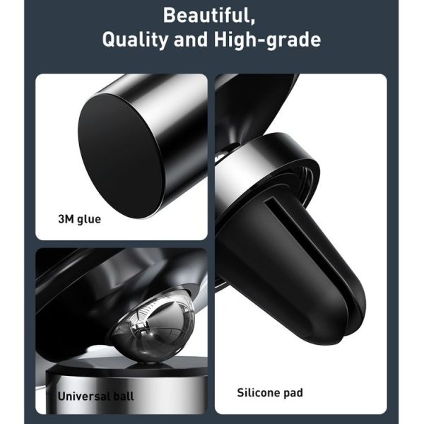 Baseus SULD-01 Car Dashboard Air Outlet Magnetic Mobile Phone Bracket Holder (Black) - Image 13