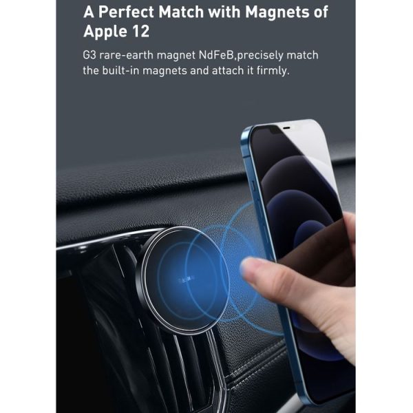 Baseus SULD-01 Car Dashboard Air Outlet Magnetic Mobile Phone Bracket Holder (Black) - Image 5