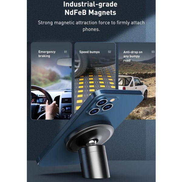 Baseus SULD-01 Car Dashboard Air Outlet Magnetic Mobile Phone Bracket Holder (Black) - Image 6