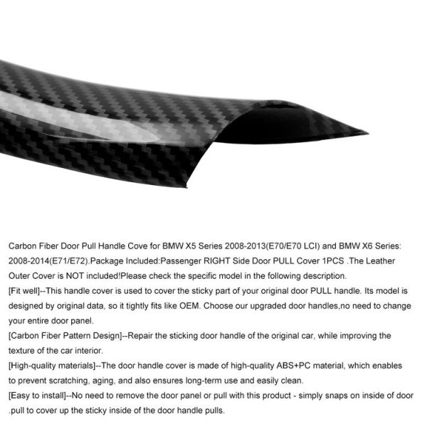 Car Modification Carbon Fiber Door Pull Handle Cover (Left Side) for BMW X5 X6 - Image 5