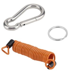 RV Trailer Spring Safety Rope Breakaway Cable, Safety Buckle Size: M10 x 100mm (Orange)