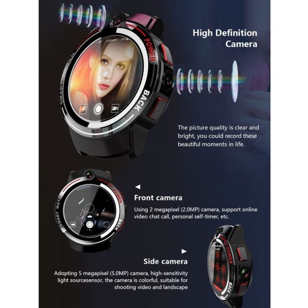 Lokmat APPLLP 3 1.39 inch AMOLED Screen Dual Cameras Smart Watch, Support Video Call / Heart Rate Monitor / Music Play, 3G+32GB (Black) - Image 11