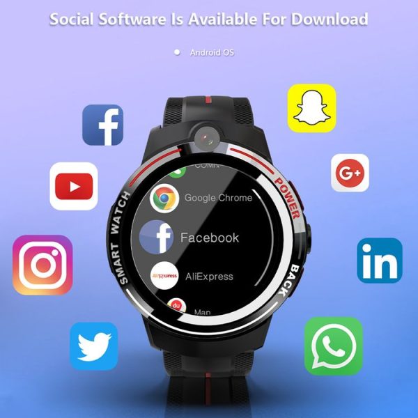 Lokmat APPLLP 3 1.39 inch AMOLED Screen Dual Cameras Smart Watch, Support Video Call / Heart Rate Monitor / Music Play, 3G+32GB (Black) - Image 14