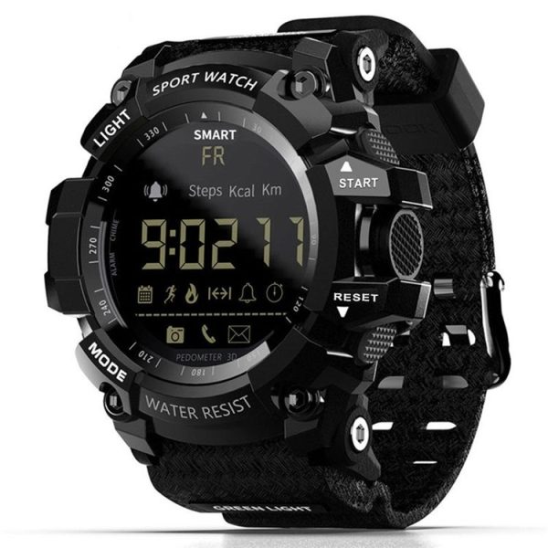 Lokmat MK16 LCD Screen 50m Waterproof Smart Watch, Support Information Reminder / Remote Camera / Walking Motion Monitor (Black)