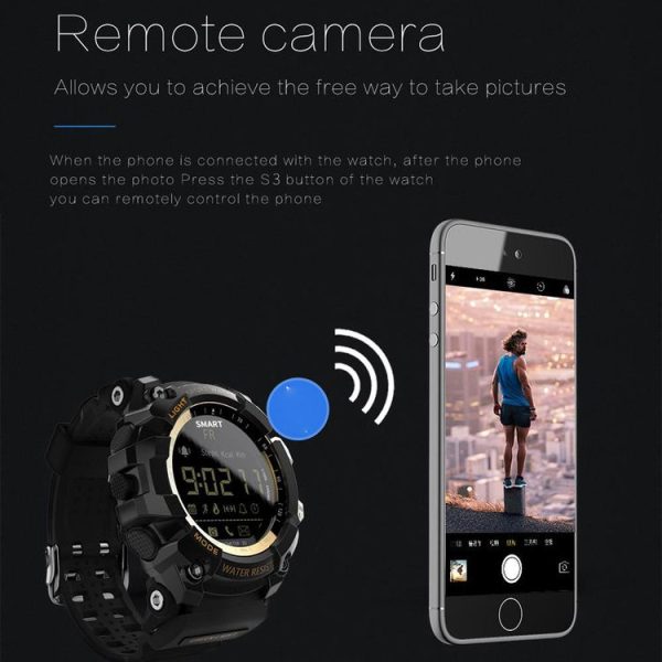 Lokmat MK16 LCD Screen 50m Waterproof Smart Watch, Support Information Reminder / Remote Camera / Walking Motion Monitor (Black) - Image 17