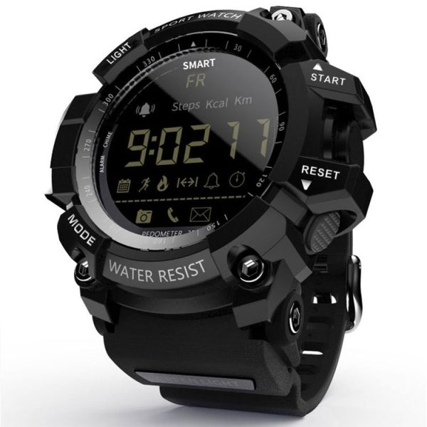 Lokmat MK16 LCD Screen 50m Waterproof Smart Watch, Support Information Reminder / Remote Camera / Walking Motion Monitor (Black) - Image 2