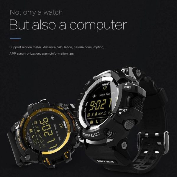 Lokmat MK16 LCD Screen 50m Waterproof Smart Watch, Support Information Reminder / Remote Camera / Walking Motion Monitor (Black) - Image 5