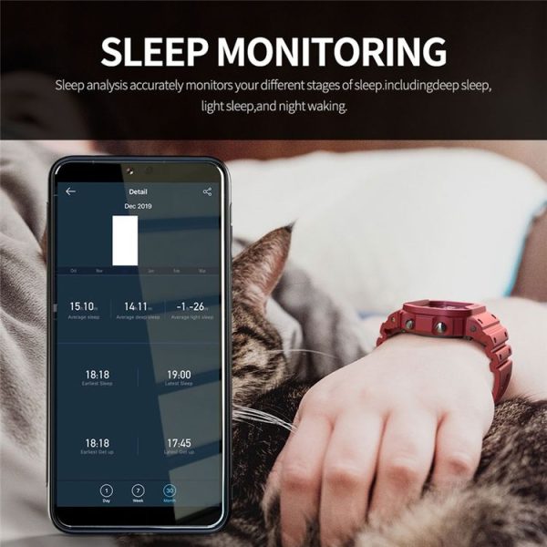 Lokmat OCEAN 1.14 inch TFT Touch Screen IP68 Waterproof Smart Watch, Support Information Reminder / Sleep Monitor / Sport Record (Wine Red) - Image 12