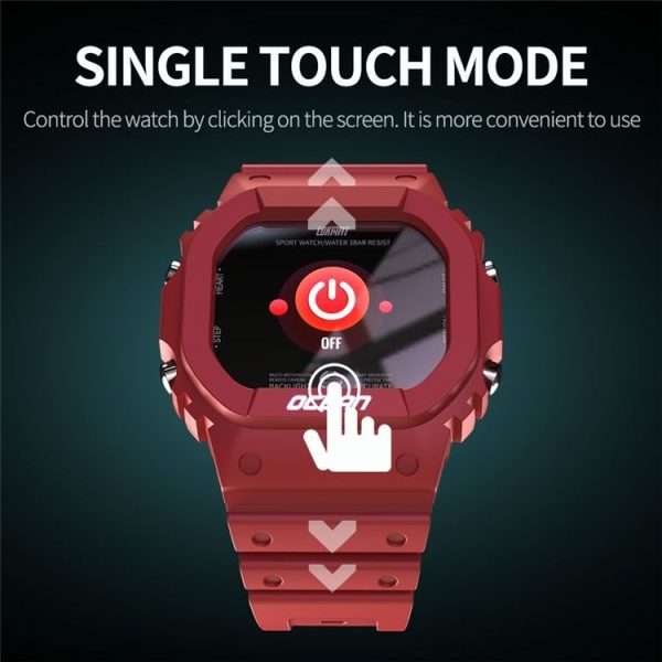 Lokmat OCEAN 1.14 inch TFT Touch Screen IP68 Waterproof Smart Watch, Support Information Reminder / Sleep Monitor / Sport Record (Wine Red) - Image 6