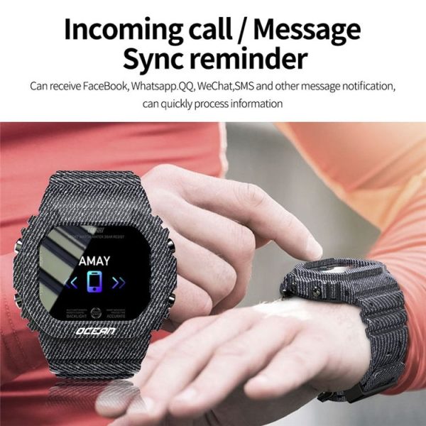 Lokmat OCEAN 1.14 inch TFT Touch Screen IP68 Waterproof Smart Watch, Support Information Reminder / Sleep Monitor / Sport Record (Wine Red) - Image 9