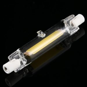 R7S 110V 5W 78mm COB LED Bulb Glass Tube Replacement Halogen Lamp Spot Light (4000K Natural White Light)