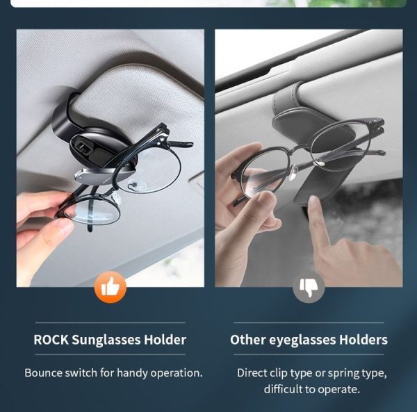 ROCK Car Glasses Clip Holder for Sun Visor (Black) - Image 7