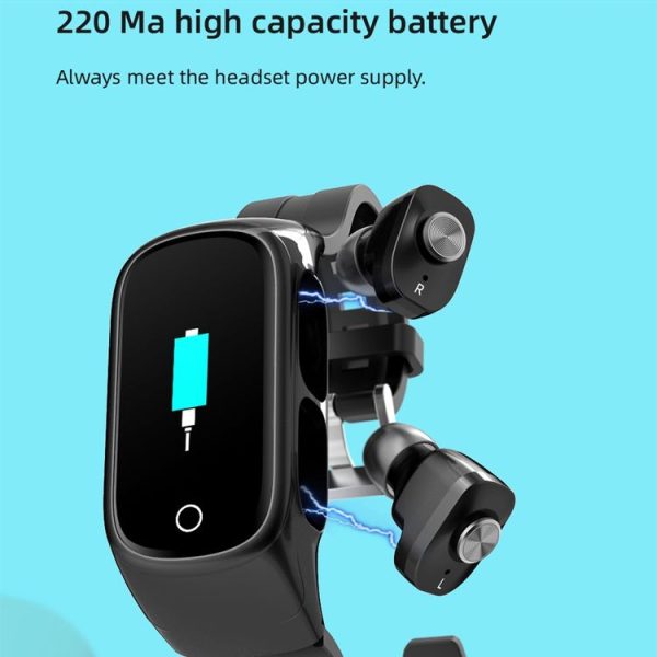 HAMTOD N8 0.96 inch Color Screen Smart Watch, Support Bluetooth Dual Headset Calls / Multiple Sports Modes / Message Push / Heart Rate Monitoring / Sleep Monitoring / Blood Pressure Measurement / Weather (Black) - Image 13