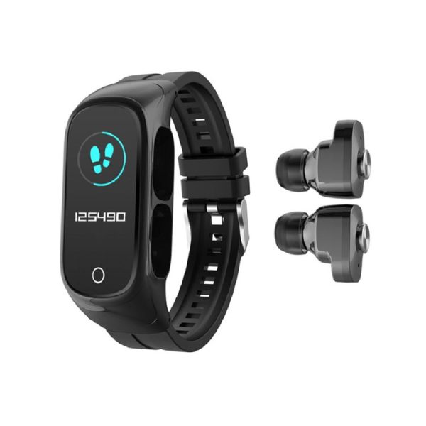HAMTOD N8 0.96 inch Color Screen Smart Watch, Support Bluetooth Dual Headset Calls / Multiple Sports Modes / Message Push / Heart Rate Monitoring / Sleep Monitoring / Blood Pressure Measurement / Weather (Black) - Image 2