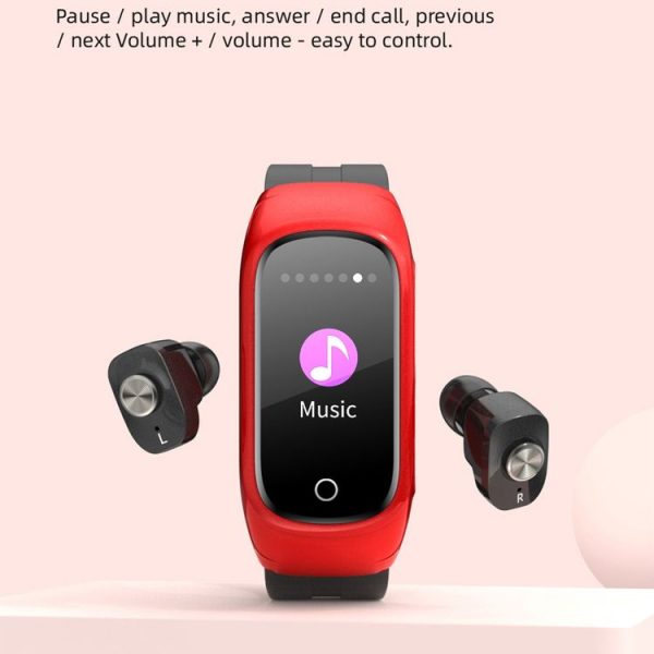 HAMTOD N8 0.96 inch Color Screen Smart Watch, Support Bluetooth Dual Headset Calls / Multiple Sports Modes / Message Push / Heart Rate Monitoring / Sleep Monitoring / Blood Pressure Measurement / Weather (Black) - Image 5