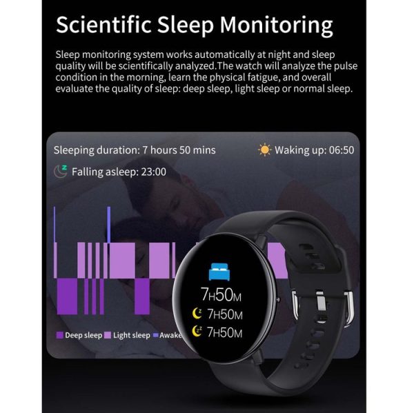 HAMTOD DM118 1.3 inch HD Color Screen Smart Sport Watch, Support Multiple Sports Modes / Message Push / Heart Rate Monitoring / Sleep Monitoring / Blood Pressure Measurement (Silver) - Image 19